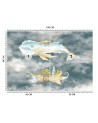 Children's Wallpaper - Flying whale and ship | FEEBY
