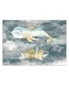 Children's Wallpaper - Flying whale and ship | FEEBY