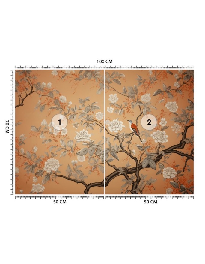 Oriental Wallpaper - Bird Tree Chinoiserie | FEEBY