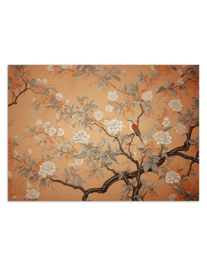 Oriental Wallpaper - Bird Tree Chinoiserie | FEEBY