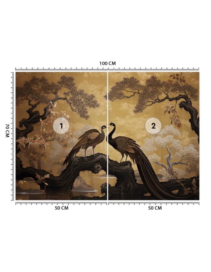 Photo wall mural - Peacock Bonsai Tree | FEEBY
