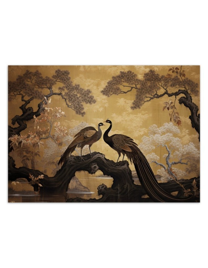 Photo wall mural - Peacock Bonsai Tree | FEEBY
