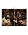 Photo wallpaper for living room - Oriental peacock on a tree | FEEBY