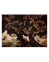 Photo wallpaper for living room - Oriental peacock on a tree | FEEBY