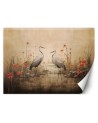 Photo wallpaper for living room - Cranes on the lake | FEEBY
