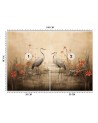 Photo wallpaper for living room - Cranes on the lake | FEEBY