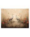 Photo wallpaper for living room - Cranes on the lake | FEEBY