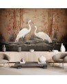 Photo wallpaper for living room - Cranes Birds Oriental | FEEBY