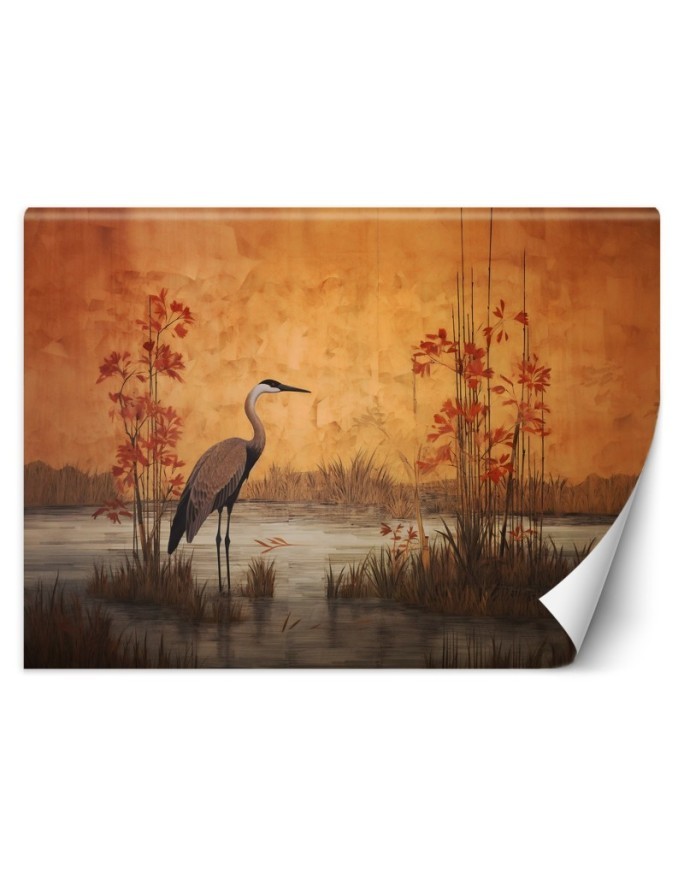 Photo wallpaper for living room - Oriental crane | FEEBY