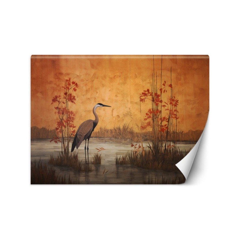 Photo wallpaper for living room - Oriental crane | FEEBY