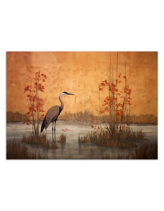 Photo wallpaper for living room - Oriental crane | FEEBY
