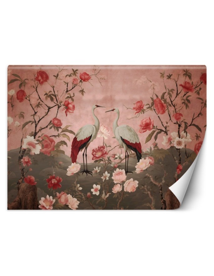 Wall mural - Flowers and birds Chinoiserie | FEEBY