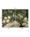 Photo wallpaper for living room - Oriental green peacock | FEEBY