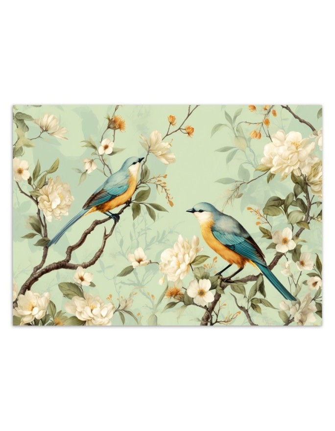 Oriental wall mural - Birds Flowers Chinoiserie | FEEBY