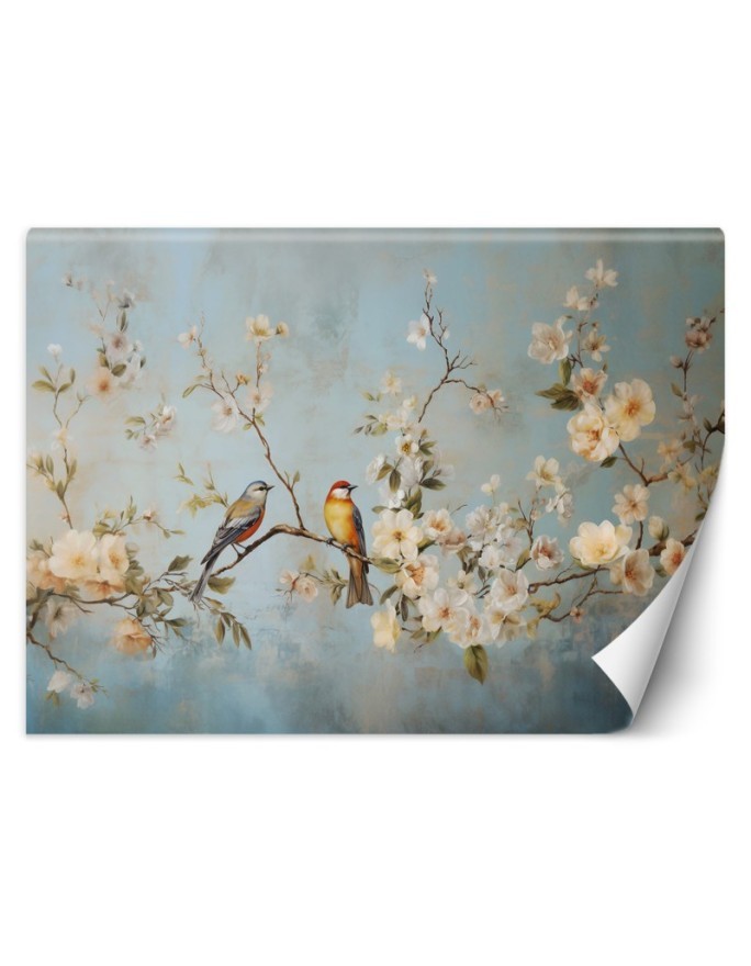 Wall photo wall mural - Birds on a branch Chinoiserie | FEEBY