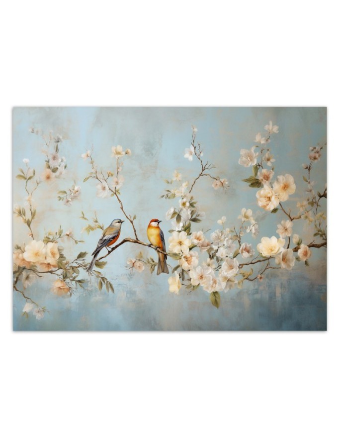 Wall photo wall mural - Birds on a branch Chinoiserie | FEEBY