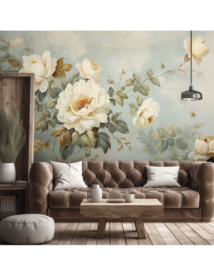 Wall mural shabby chic - Vintage spring flowers | FEEBY