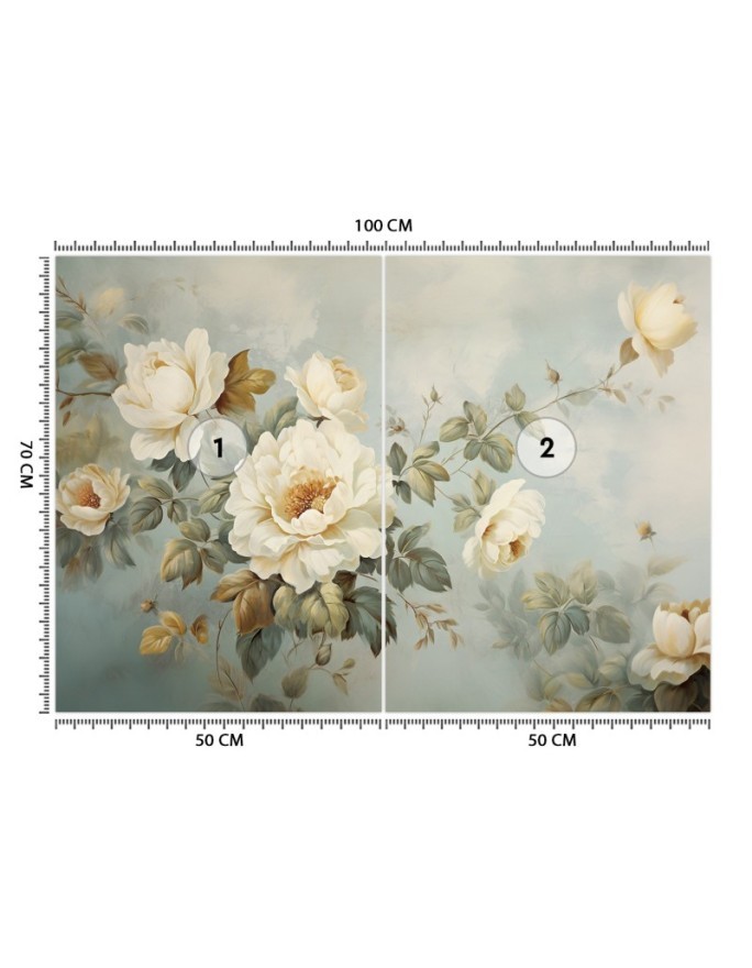 Wall mural shabby chic - Vintage spring flowers | FEEBY