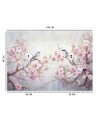 Stylish wall mural - Shabby Chic birds and flowers | FEEBY