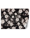 Photo wallpaper for living room - Black and white flowers | FEEBY