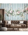 Wall mural shabby chic - White vintage flowers | FEEBY