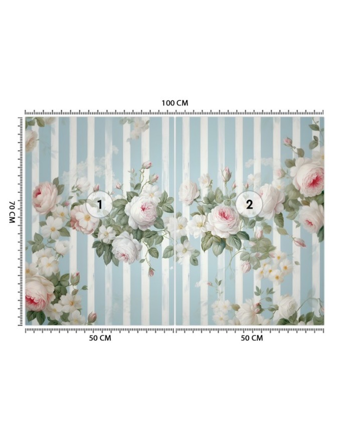 Wall mural shabby chic - White vintage flowers | FEEBY