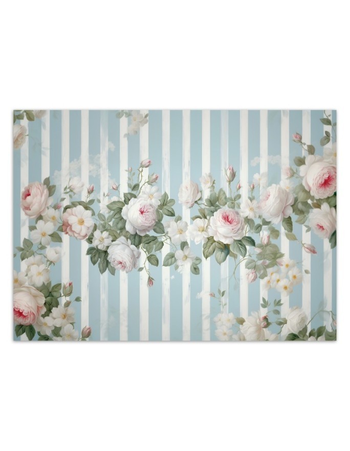 Wall mural shabby chic - White vintage flowers | FEEBY