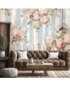 Photo wallpaper for living room - Shabby Chic flowers | FEEBY
