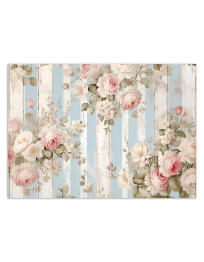Photo wallpaper for living room - Shabby Chic flowers | FEEBY