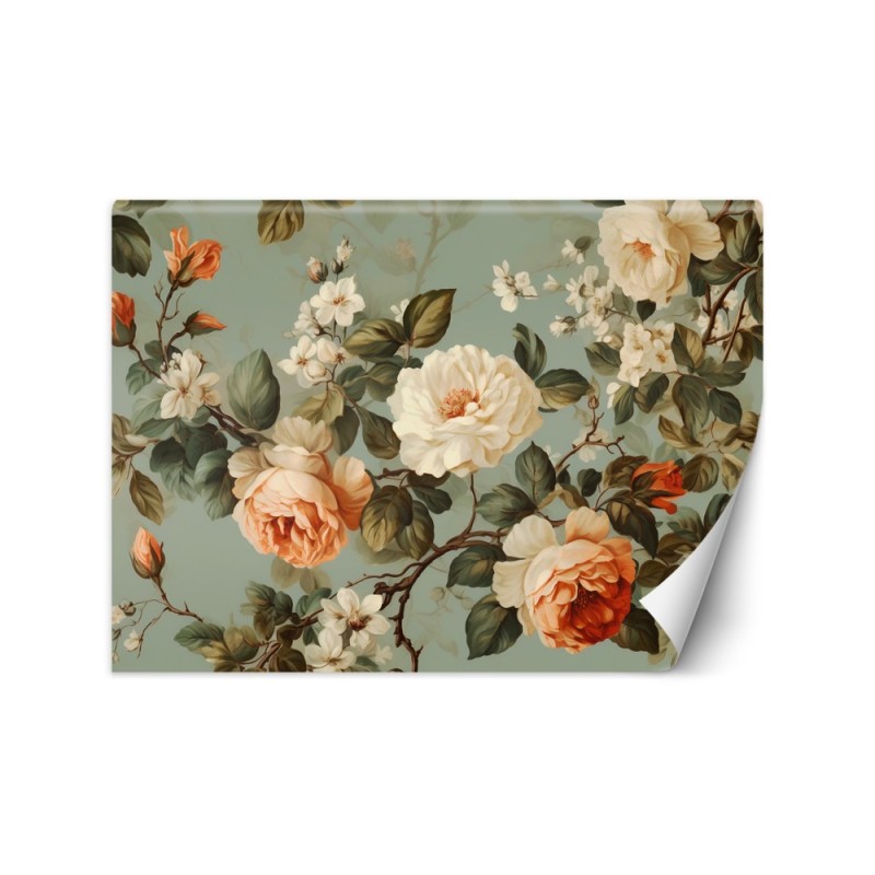 Wall mural shabby chic - Roses flower bouquet | FEEBY