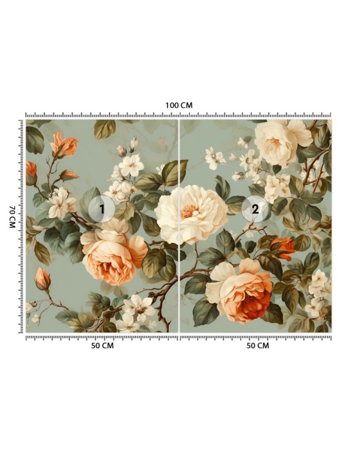 Wall mural shabby chic - Roses flower bouquet | FEEBY