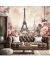 Paris photo wall mural - Shabby Chic Eiffel Tower | FEEBY