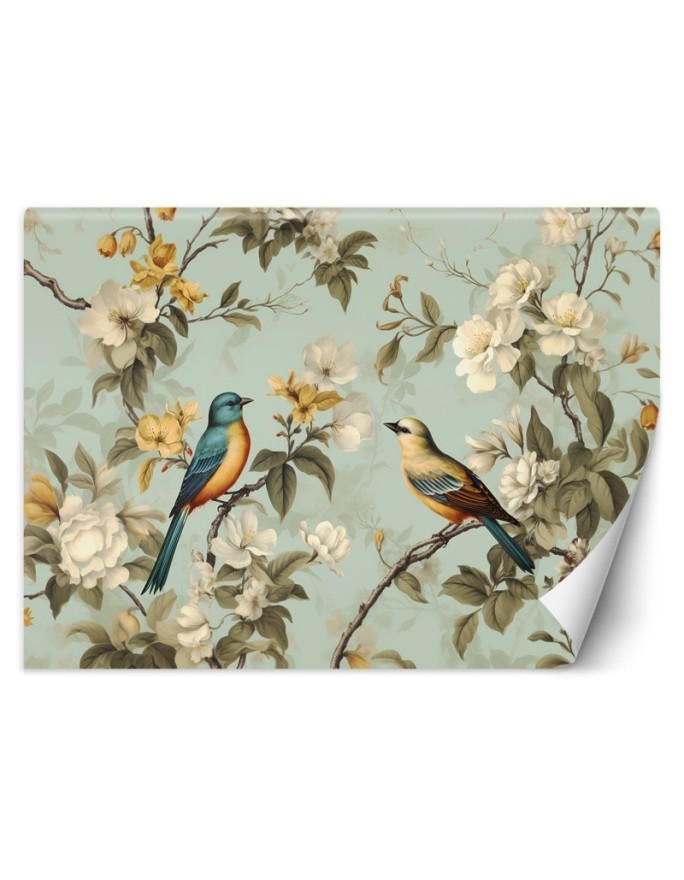 Photo wallpaper for living room - Bird on a branch | FEEBY