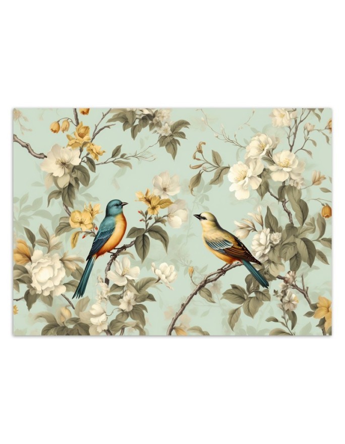 Photo wallpaper for living room - Bird on a branch | FEEBY