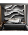 Space enlarging wall mural - 3D concrete waves | FEEBY
