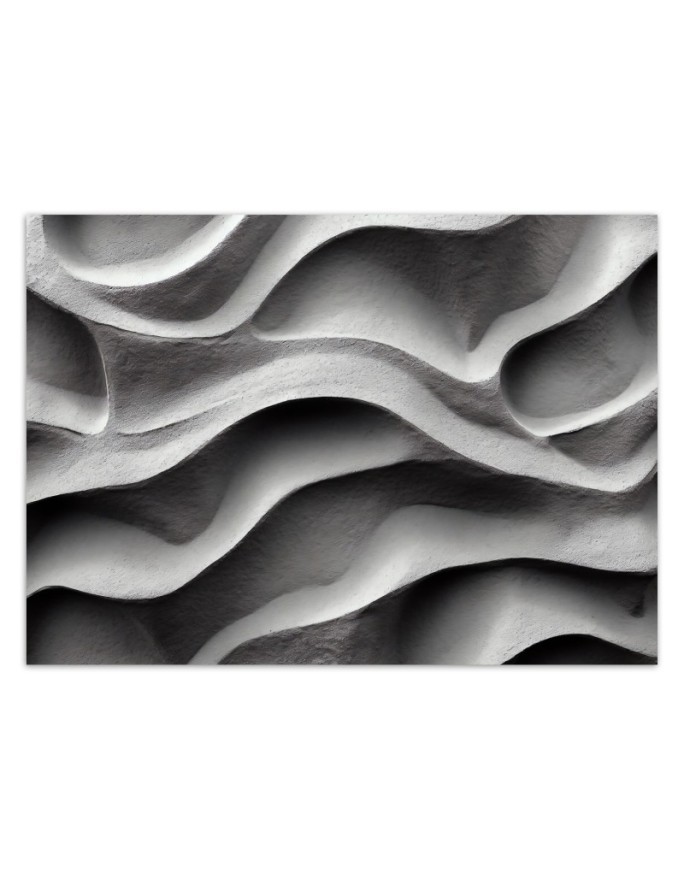 Space enlarging wall mural - 3D concrete waves | FEEBY