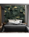 Modern wall mural - Green mosaic cube 3D | FEEBY