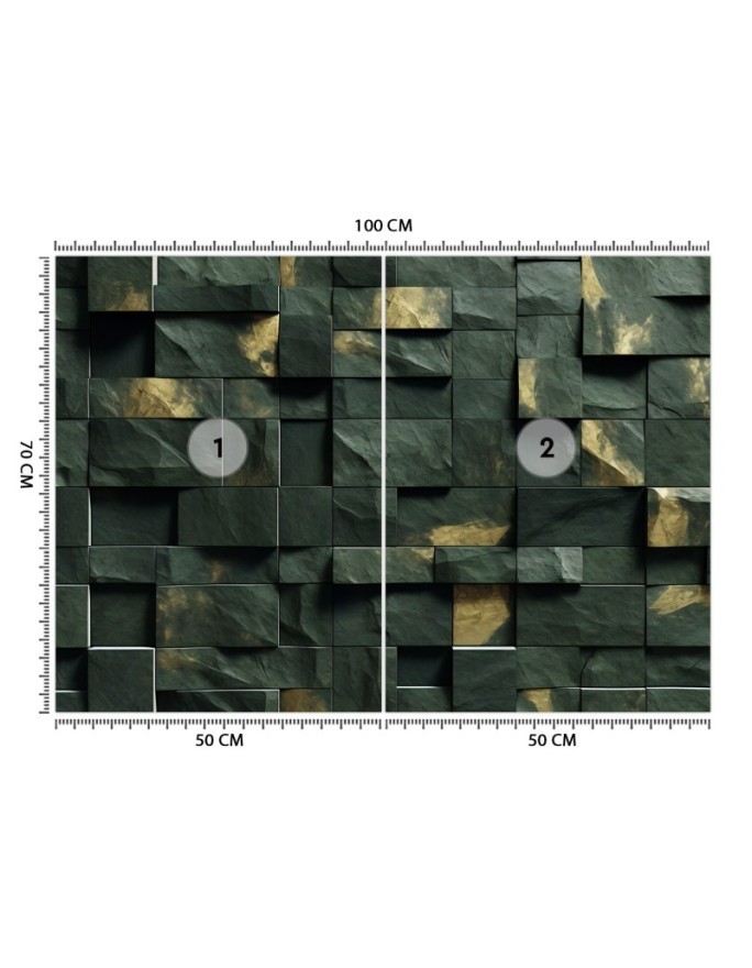 Modern wall mural - Green mosaic cube 3D | FEEBY