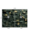 Modern wall mural - Green mosaic cube 3D | FEEBY