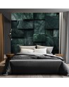 Spatial wall mural - Green shapes abstract 3D | FEEBY