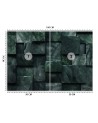 Spatial wall mural - Green shapes abstract 3D | FEEBY