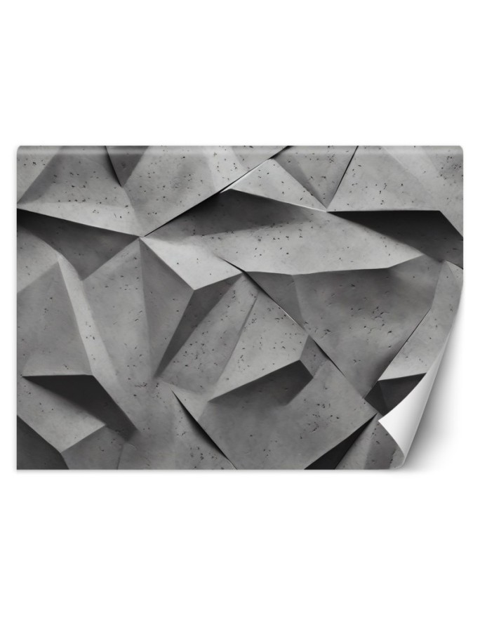 Photo wallpaper for bedroom - Abstract gray shapes 3D | FEEBY