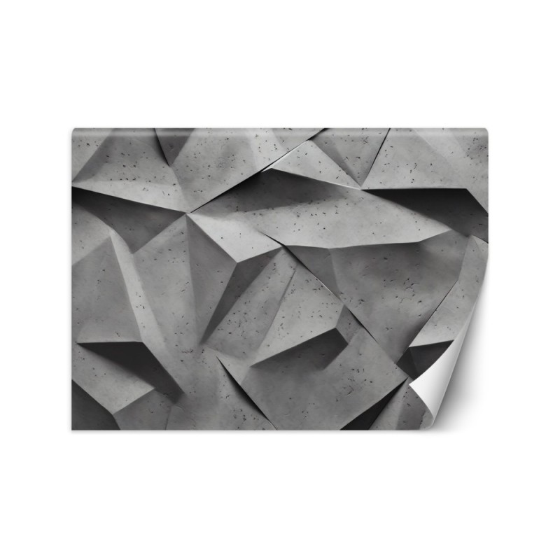 Photo wallpaper for bedroom - Abstract gray shapes 3D | FEEBY