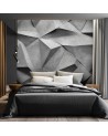 Photo wallpaper for bedroom - Abstract gray shapes 3D | FEEBY