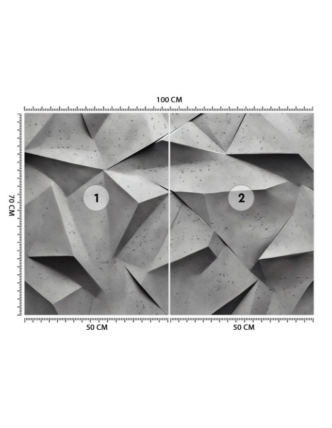 Photo wallpaper for bedroom - Abstract gray shapes 3D | FEEBY