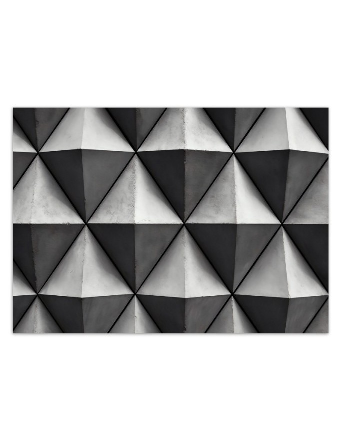 Wall mural with depth effect - Grey geometric triangles 3D | FEEBY