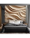 Decorative wall mural - Waves beige abstract 3D | FEEBY
