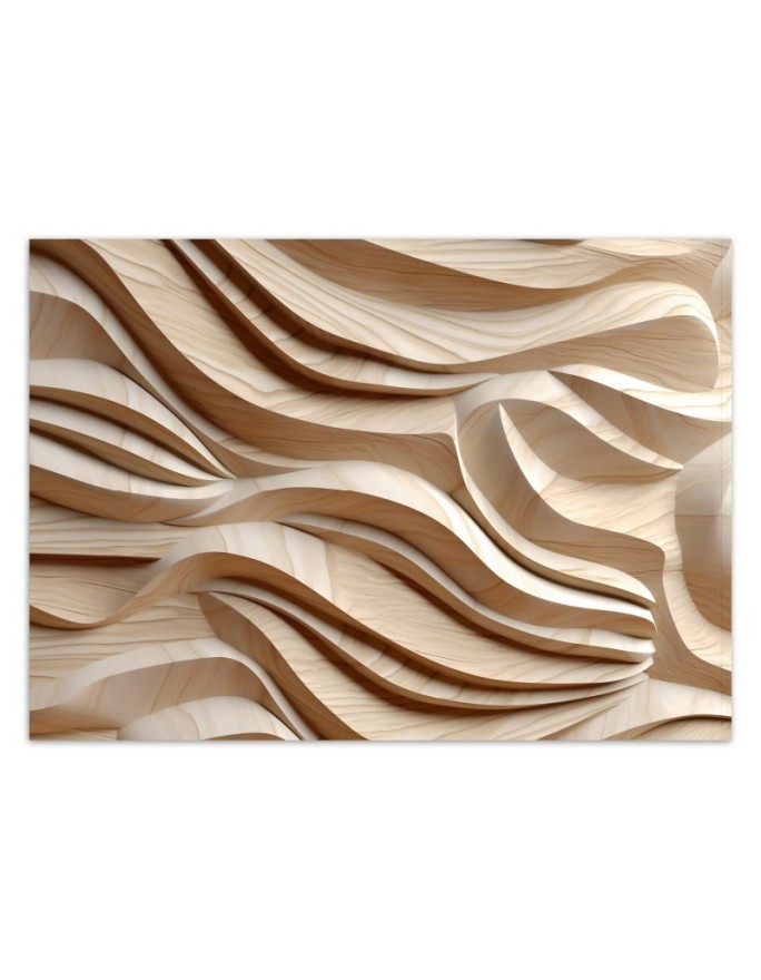 Decorative wall mural - Waves beige abstract 3D | FEEBY