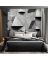 Photo wallpaper for living room - Geometric shapes concrete 3D | FEEBY