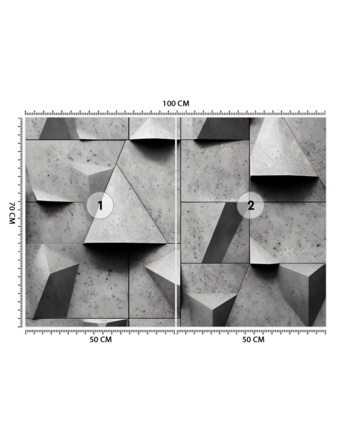 Photo wallpaper for living room - Geometric shapes concrete 3D | FEEBY